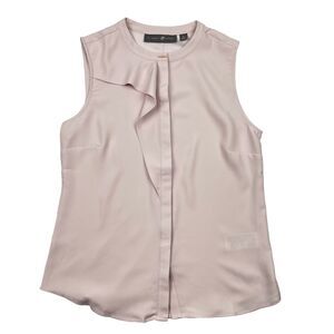 NWT Women's‎ Size 6 Elegant Sleeveless Ruffle Blouse in Soft Blush Pink